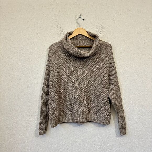 Peruvian Connection Sweaters - PERUVIAN CONNECTION Baby Alpaca Knit Cowl Neck Sweater Brown Argyle